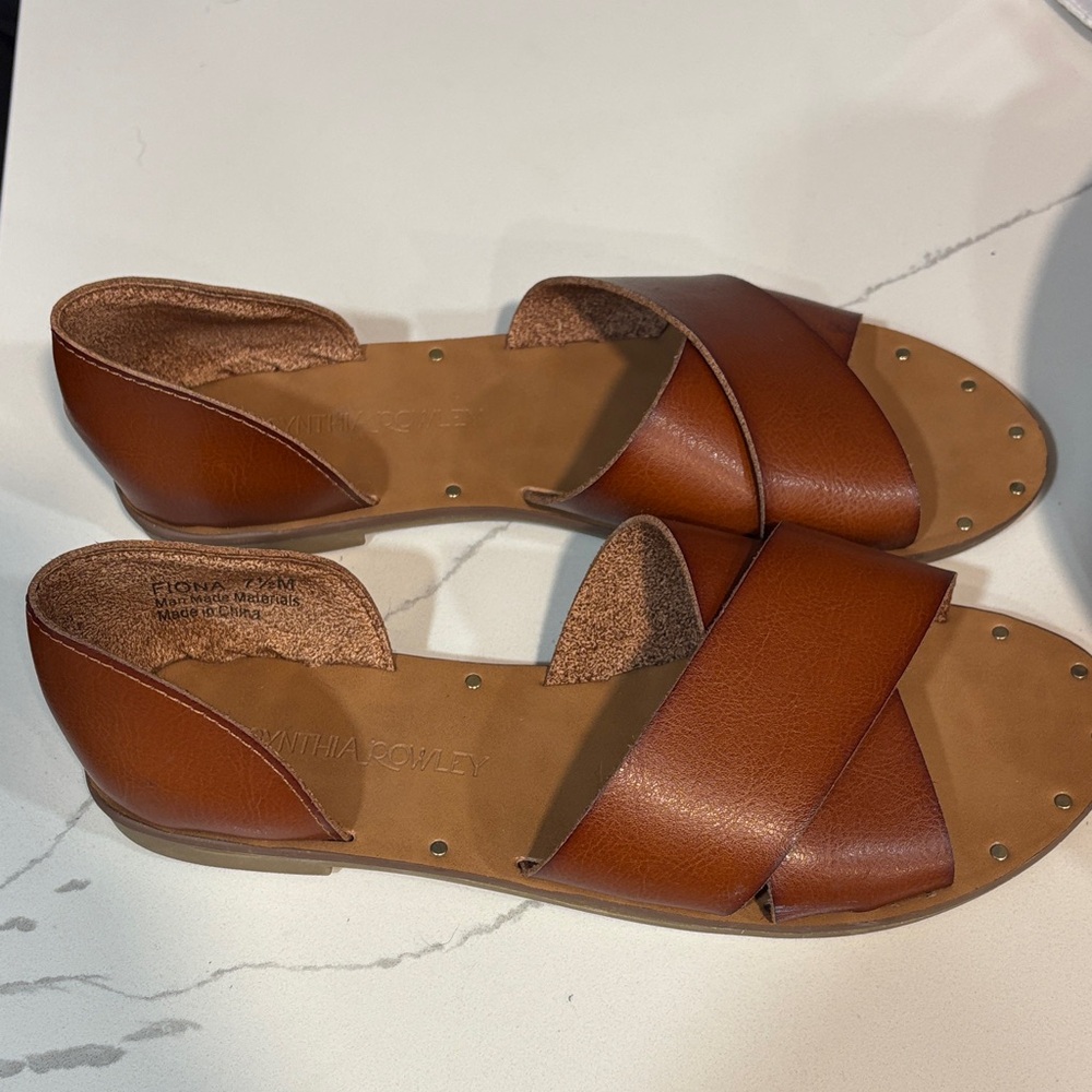 Cynthia Rowley Tan Leather Sandals - Picture 2 of 4